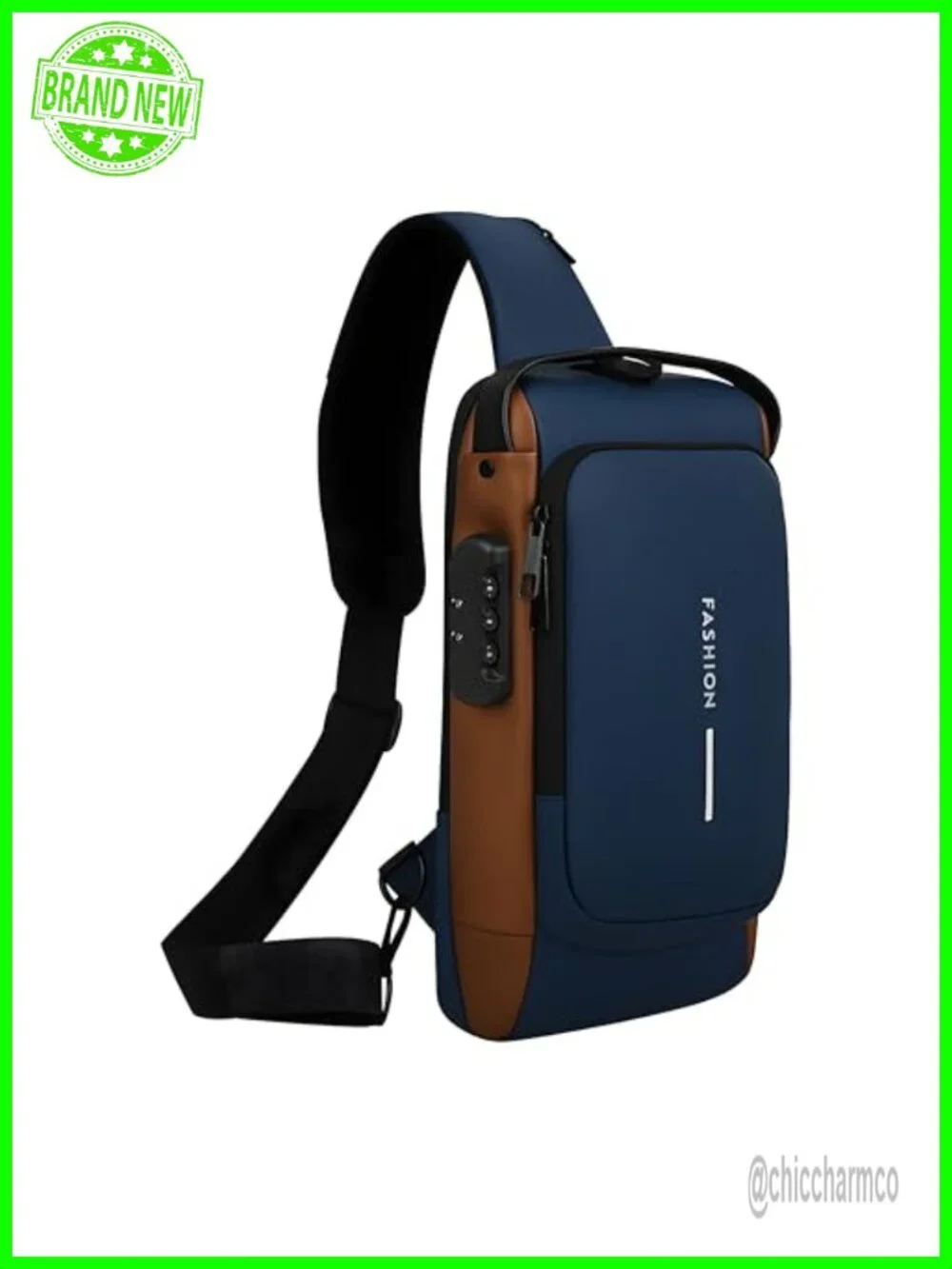 Unisex Anti-Theft Sling Bag with USB Port, Water-Resistant Crossbody Chest